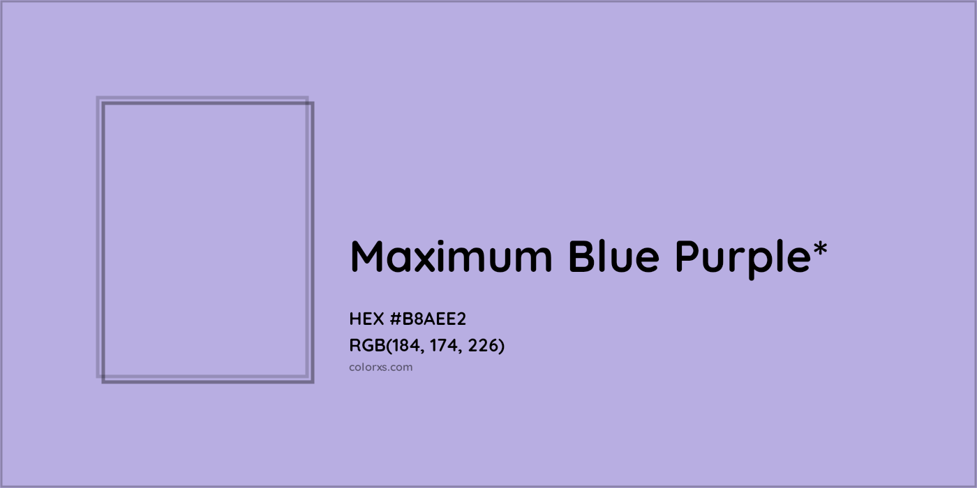 HEX #B8AEE2 Color Name, Color Code, Palettes, Similar Paints, Images