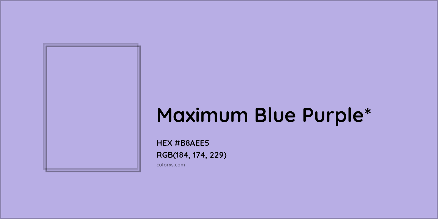 HEX #B8AEE5 Color Name, Color Code, Palettes, Similar Paints, Images