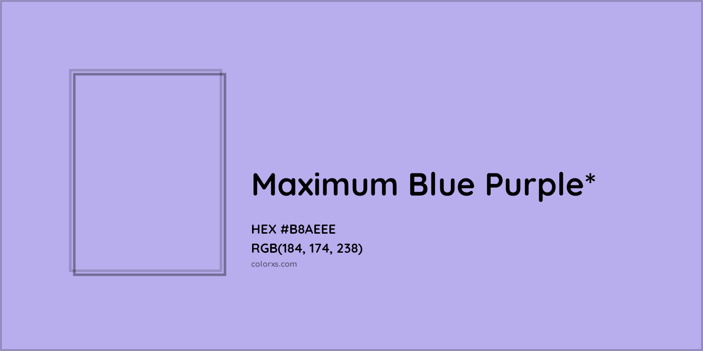 HEX #B8AEEE Color Name, Color Code, Palettes, Similar Paints, Images