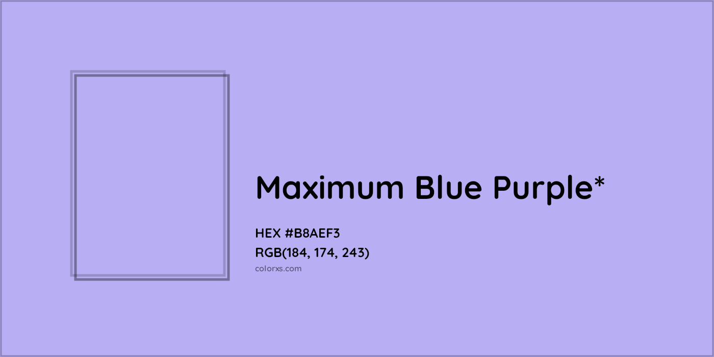 HEX #B8AEF3 Color Name, Color Code, Palettes, Similar Paints, Images