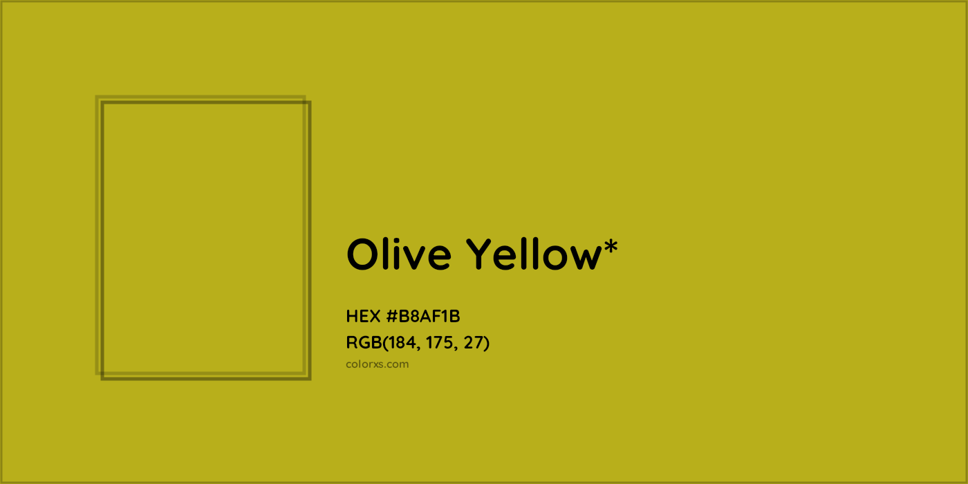 HEX #B8AF1B Color Name, Color Code, Palettes, Similar Paints, Images