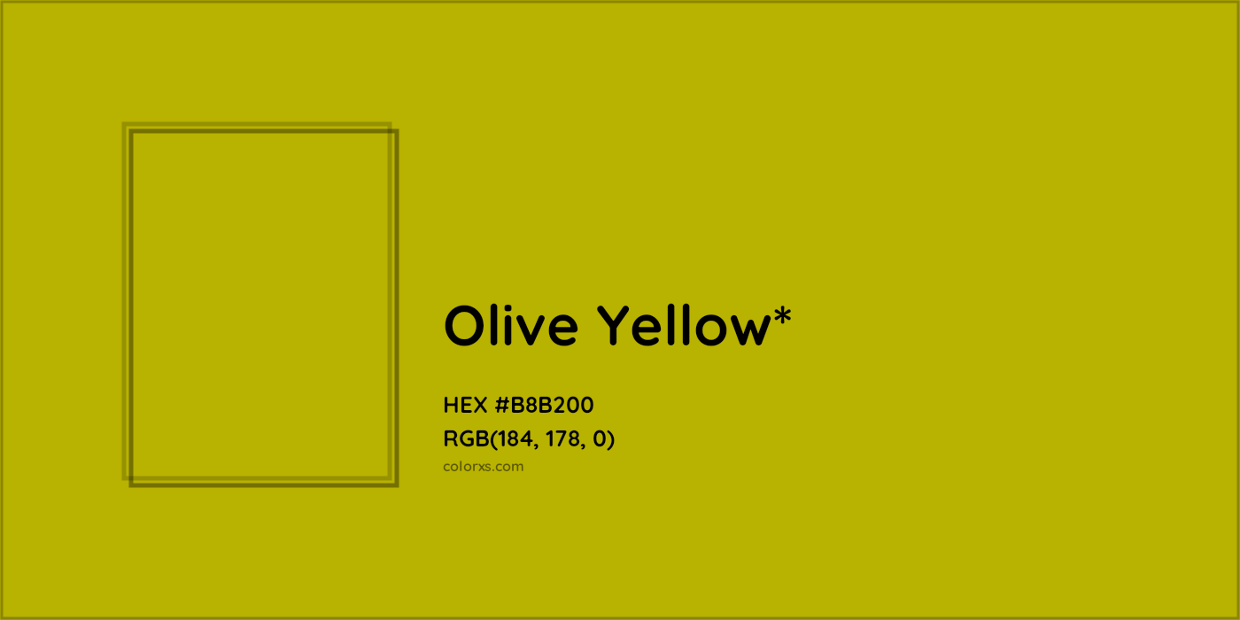 HEX #B8B200 Color Name, Color Code, Palettes, Similar Paints, Images