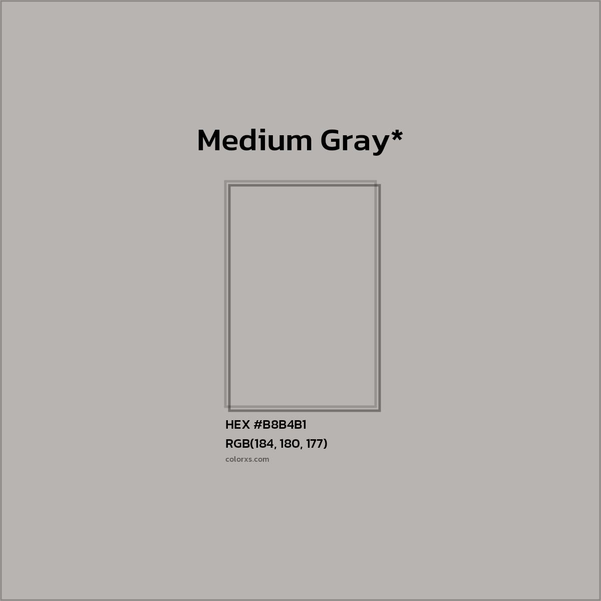 HEX #B8B4B1 Color Name, Color Code, Palettes, Similar Paints, Images