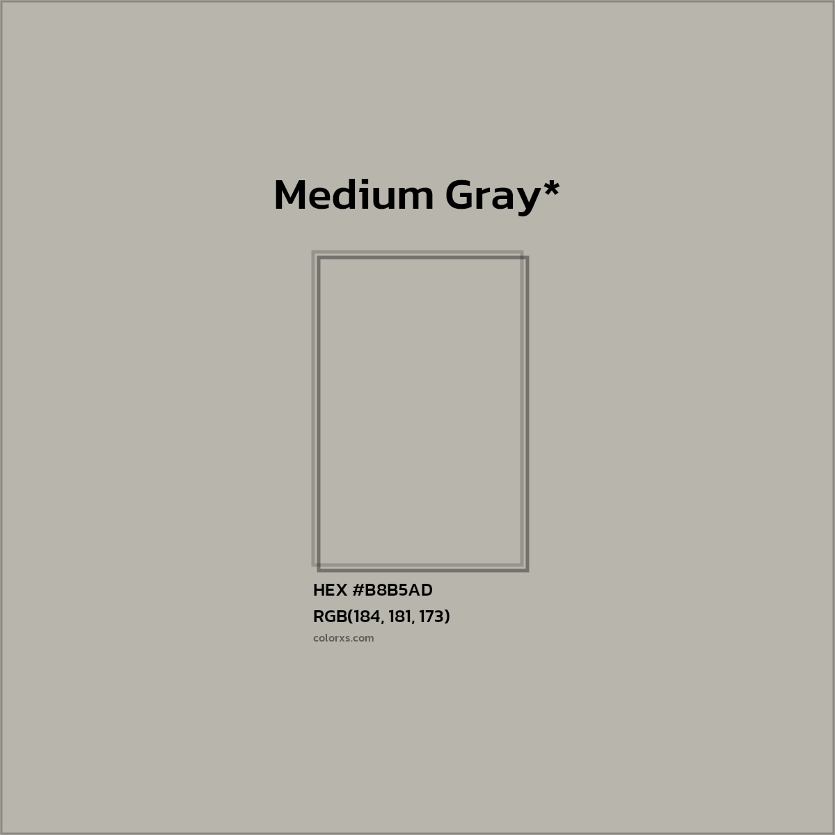 HEX #B8B5AD Color Name, Color Code, Palettes, Similar Paints, Images