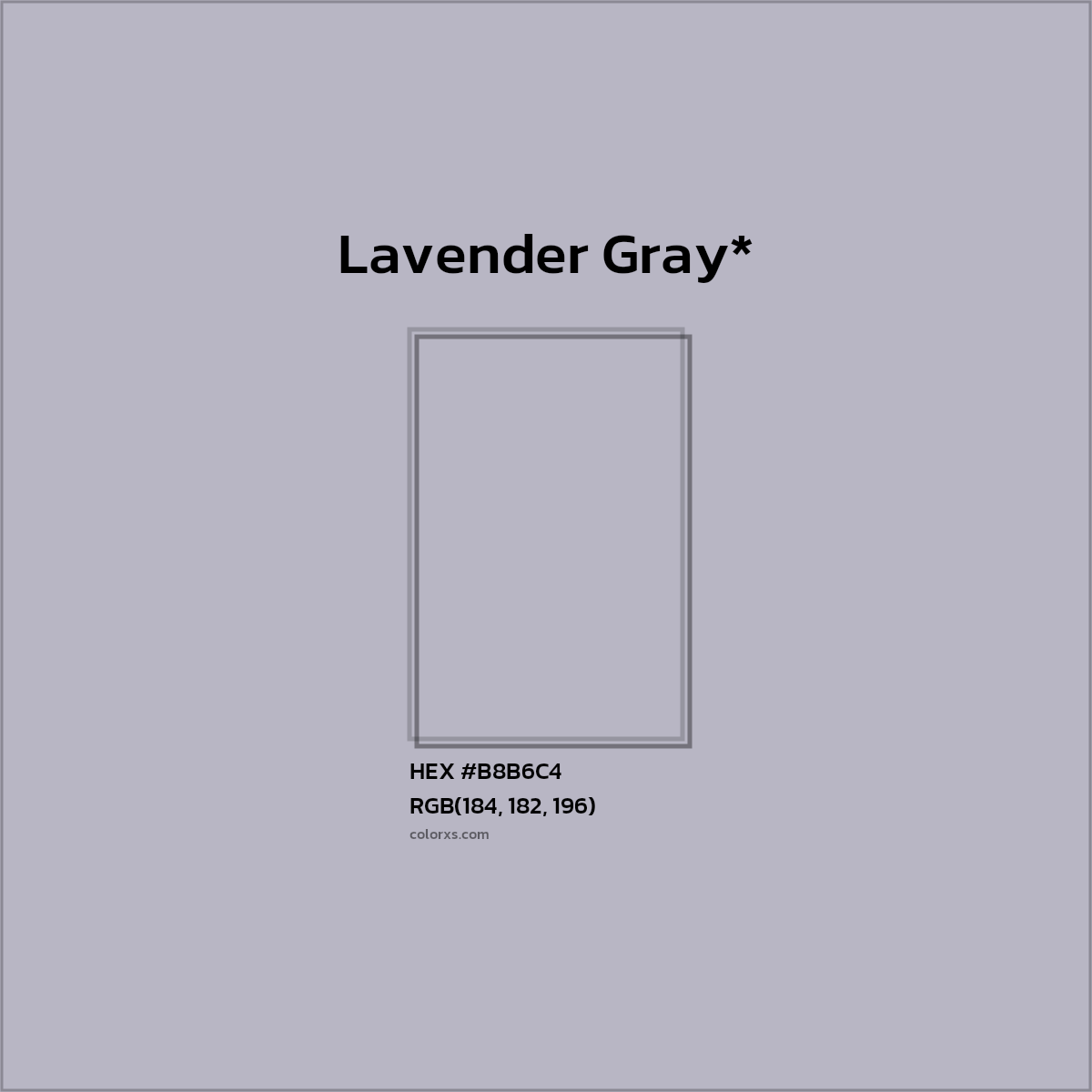 HEX #B8B6C4 Color Name, Color Code, Palettes, Similar Paints, Images