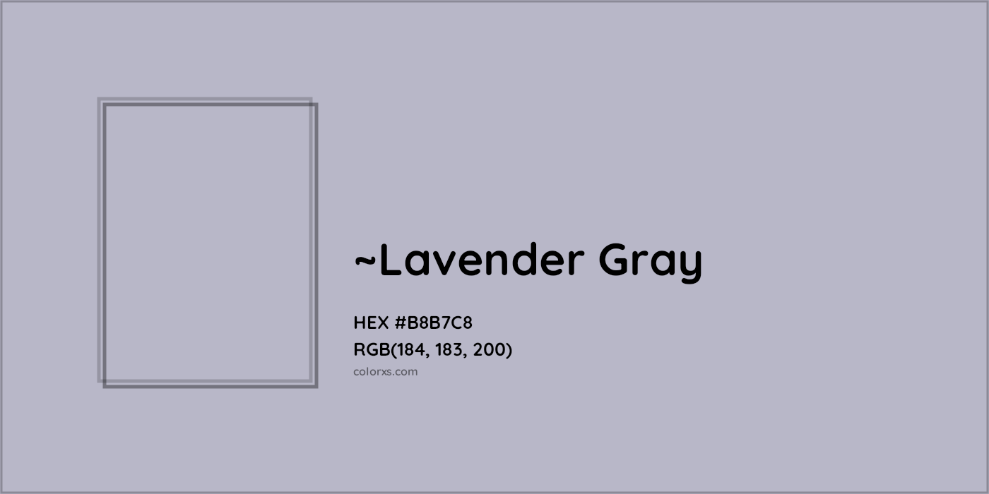 HEX #B8B7C8 Color Name, Color Code, Palettes, Similar Paints, Images