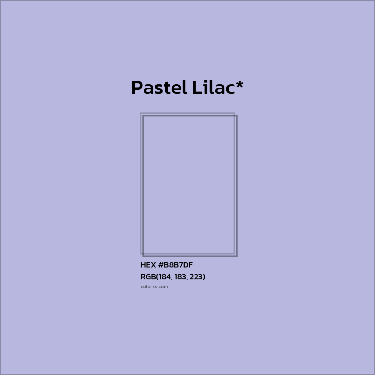 HEX #B8B7DF Color Name, Color Code, Palettes, Similar Paints, Images