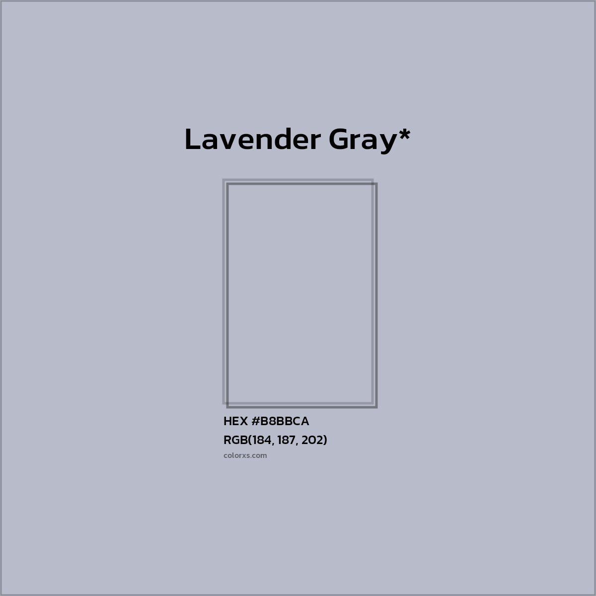 HEX #B8BBCA Color Name, Color Code, Palettes, Similar Paints, Images