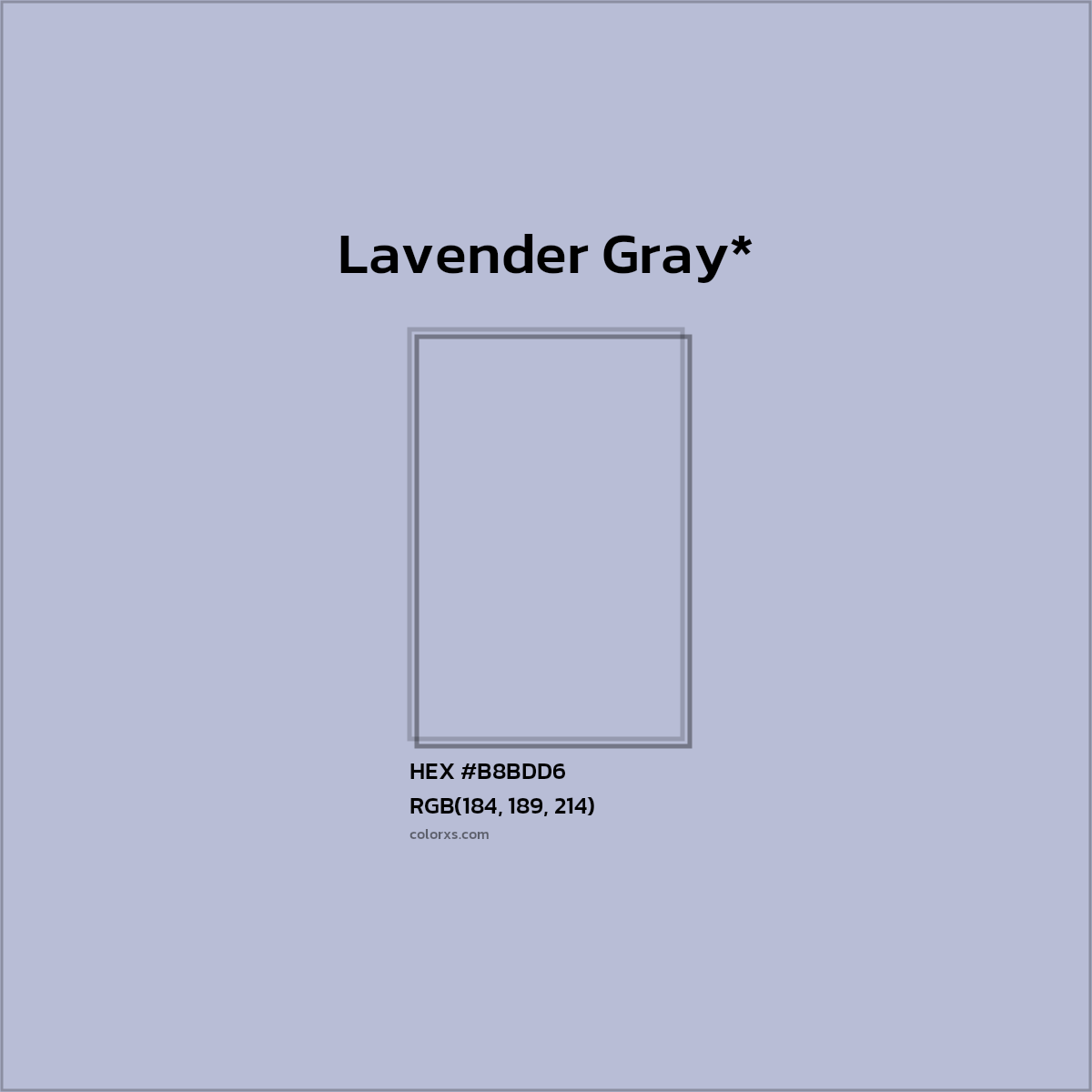 HEX #B8BDD6 Color Name, Color Code, Palettes, Similar Paints, Images