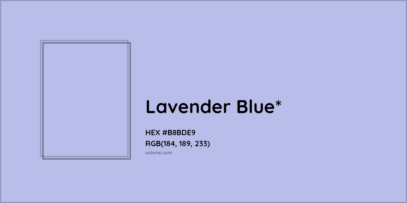 HEX #B8BDE9 Color Name, Color Code, Palettes, Similar Paints, Images