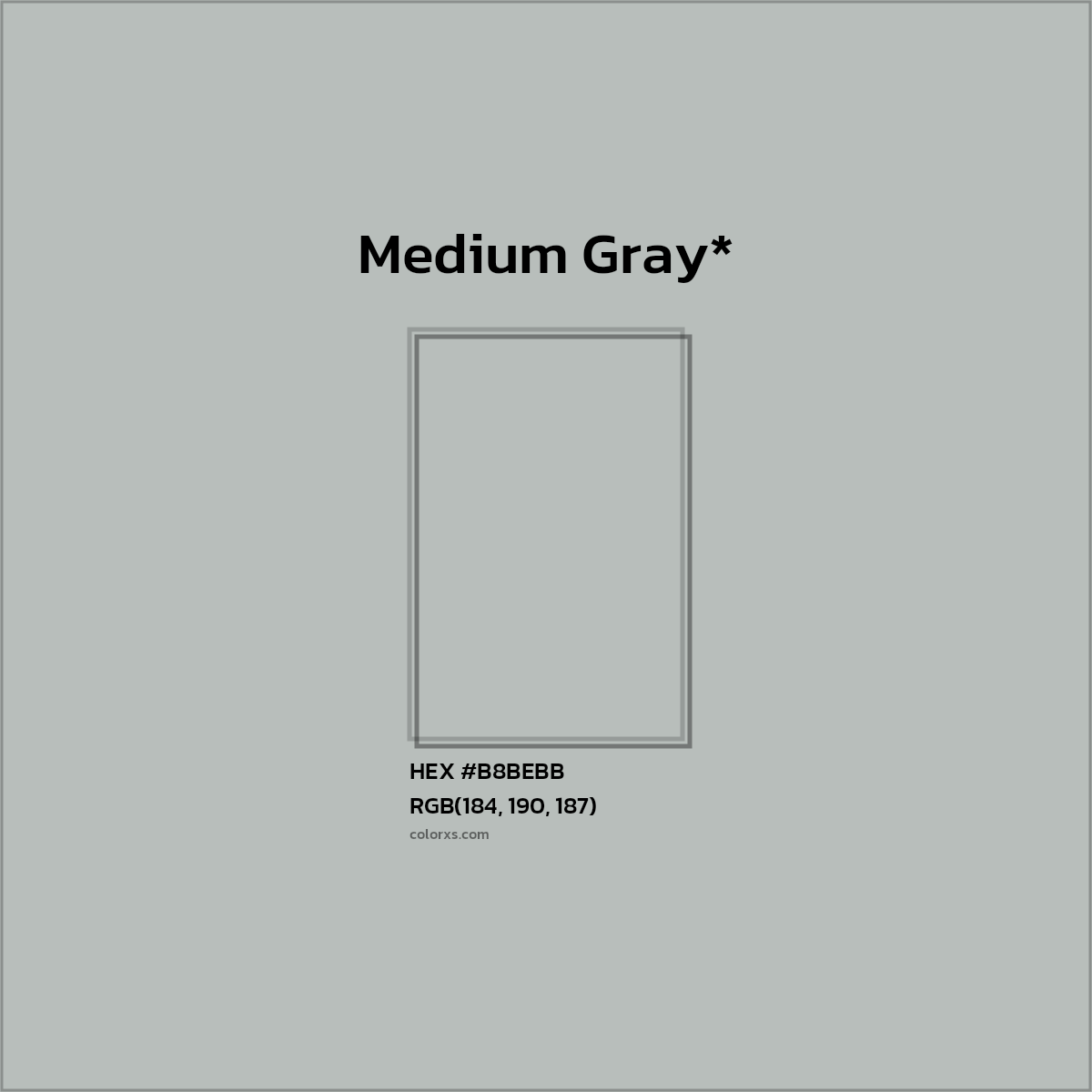 HEX #B8BEBB Color Name, Color Code, Palettes, Similar Paints, Images