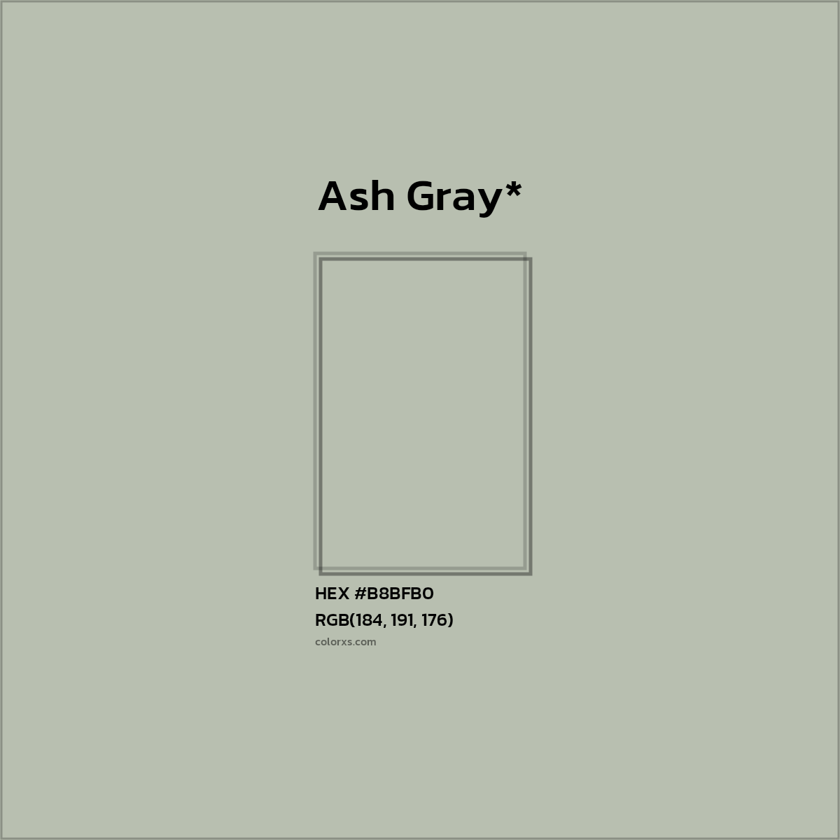 HEX #B8BFB0 Color Name, Color Code, Palettes, Similar Paints, Images