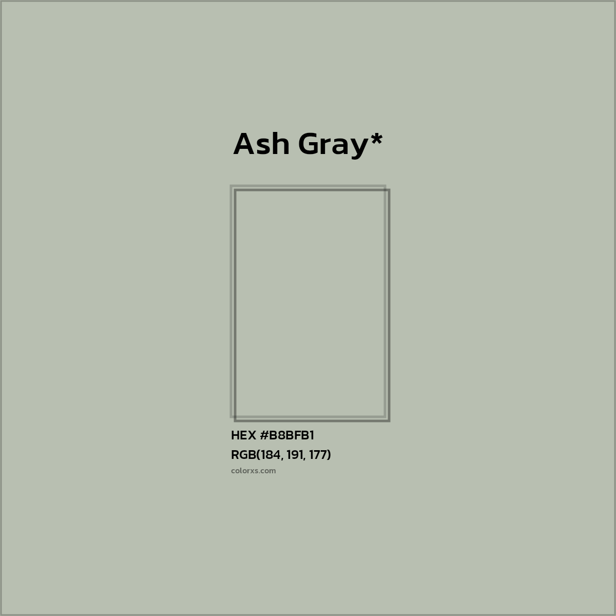 HEX #B8BFB1 Color Name, Color Code, Palettes, Similar Paints, Images