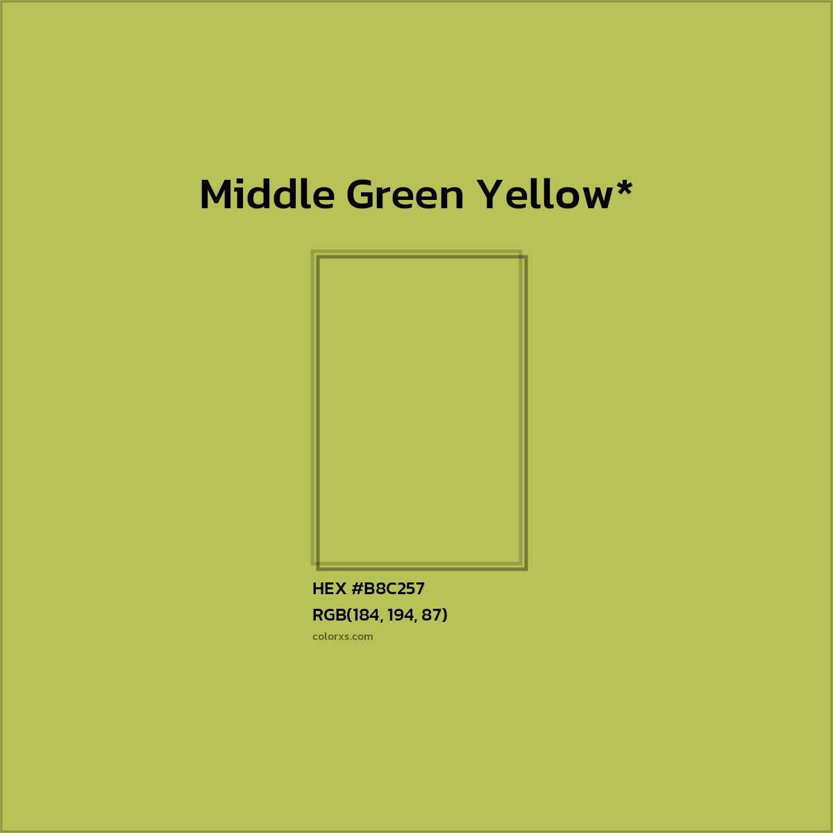 HEX #B8C257 Color Name, Color Code, Palettes, Similar Paints, Images