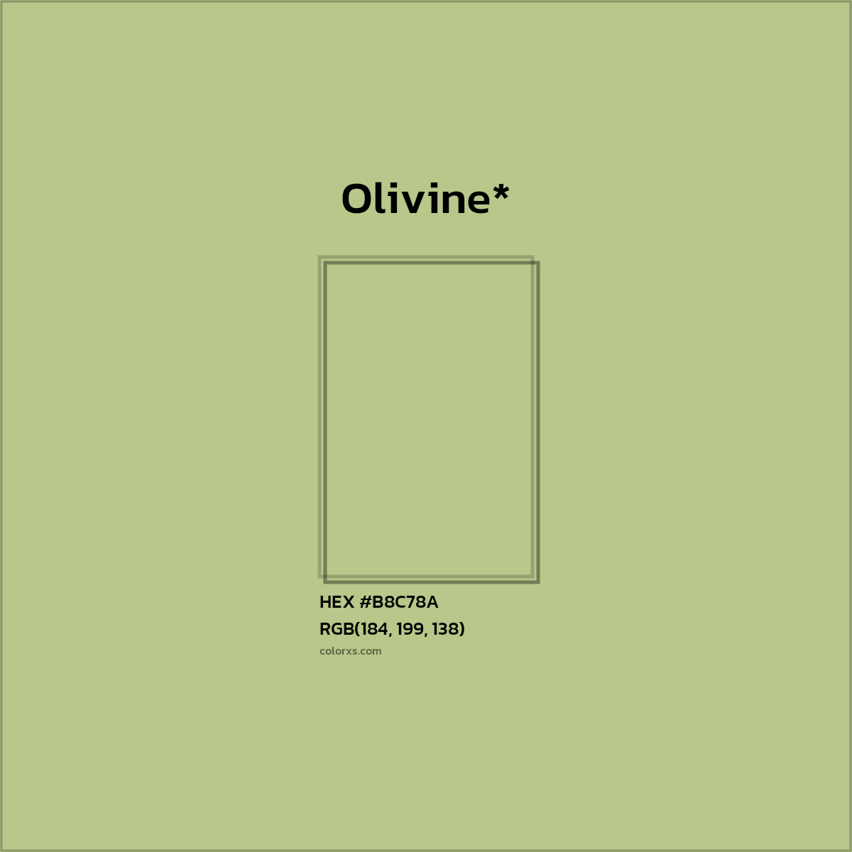 HEX #B8C78A Color Name, Color Code, Palettes, Similar Paints, Images
