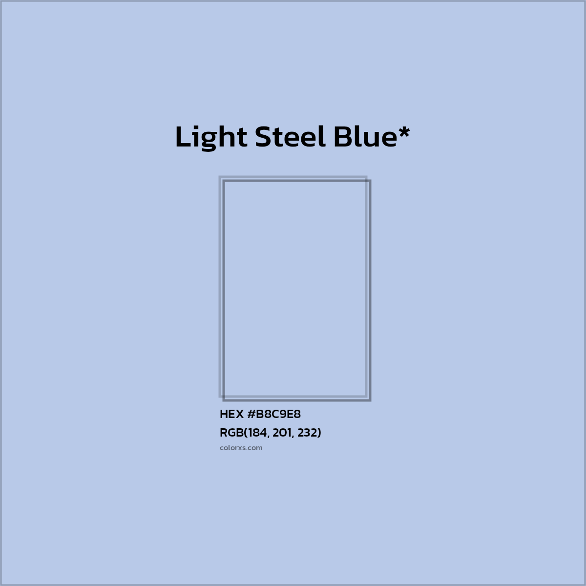 HEX #B8C9E8 Color Name, Color Code, Palettes, Similar Paints, Images