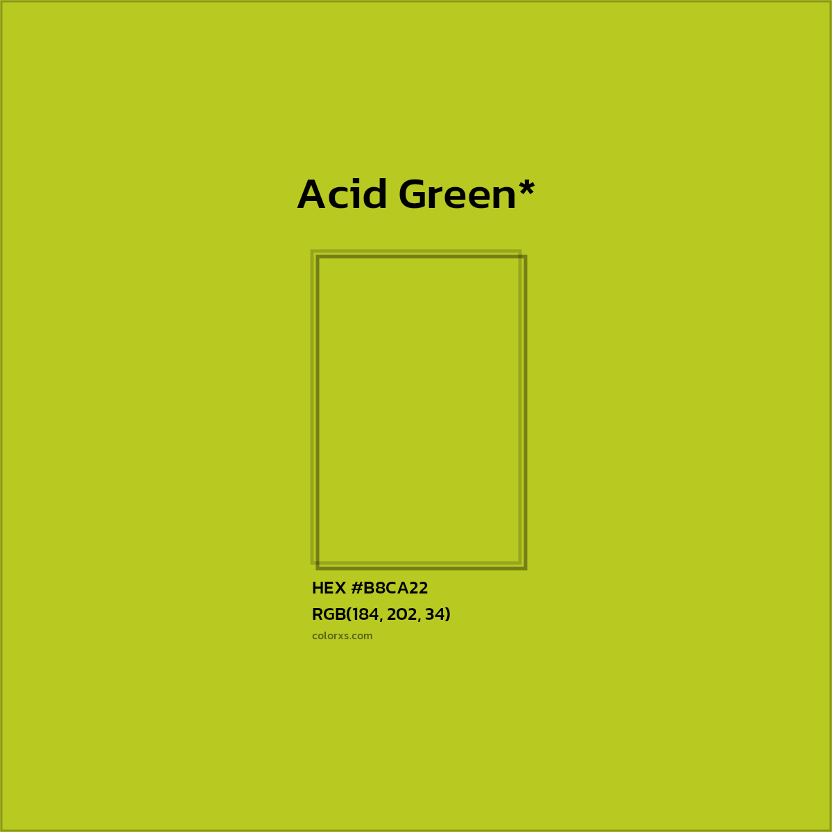 HEX #B8CA22 Color Name, Color Code, Palettes, Similar Paints, Images