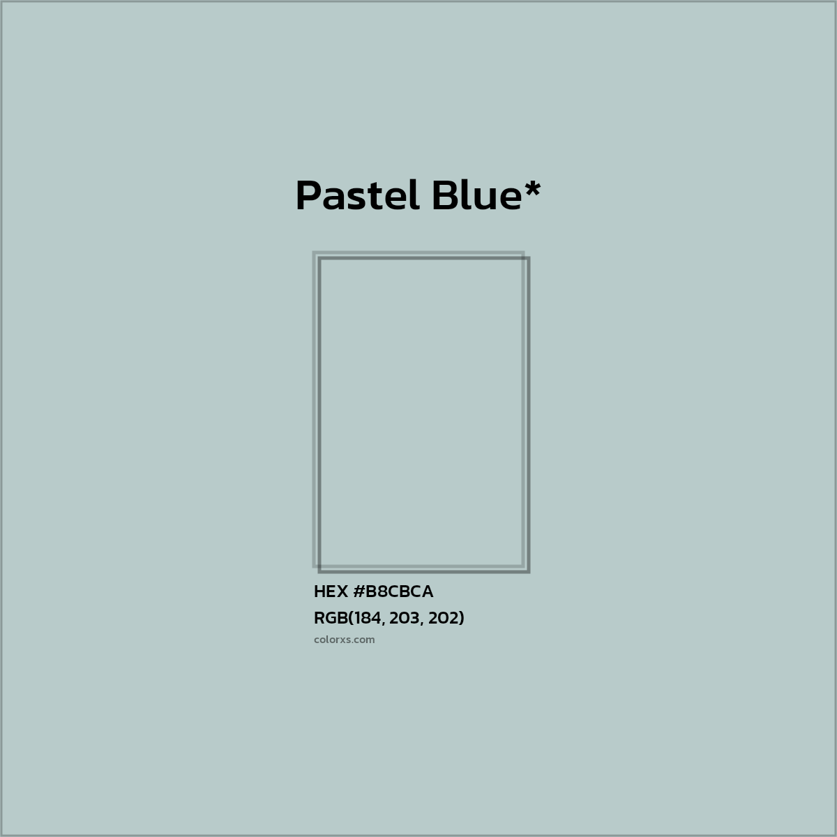 HEX #B8CBCA Color Name, Color Code, Palettes, Similar Paints, Images