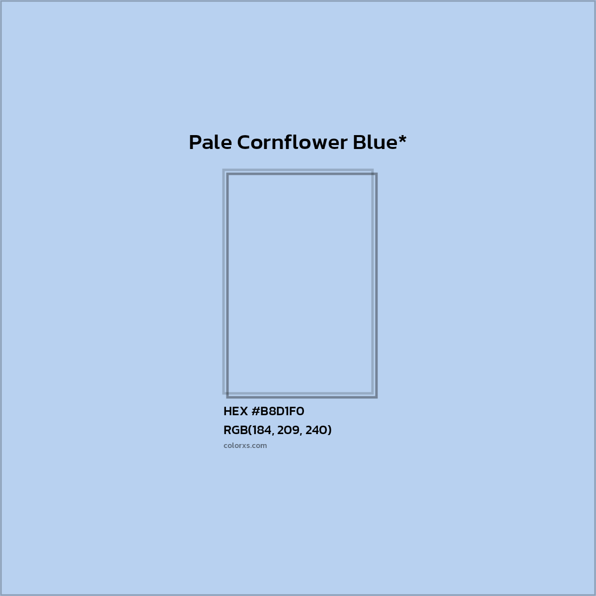 HEX #B8D1F0 Color Name, Color Code, Palettes, Similar Paints, Images