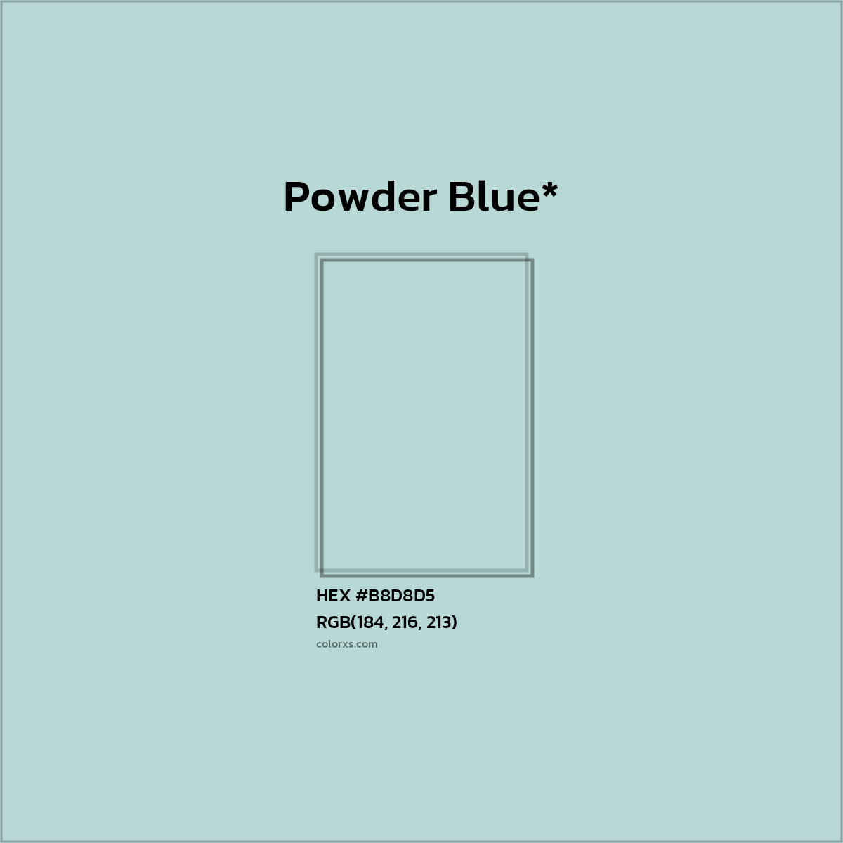 HEX #B8D8D5 Color Name, Color Code, Palettes, Similar Paints, Images