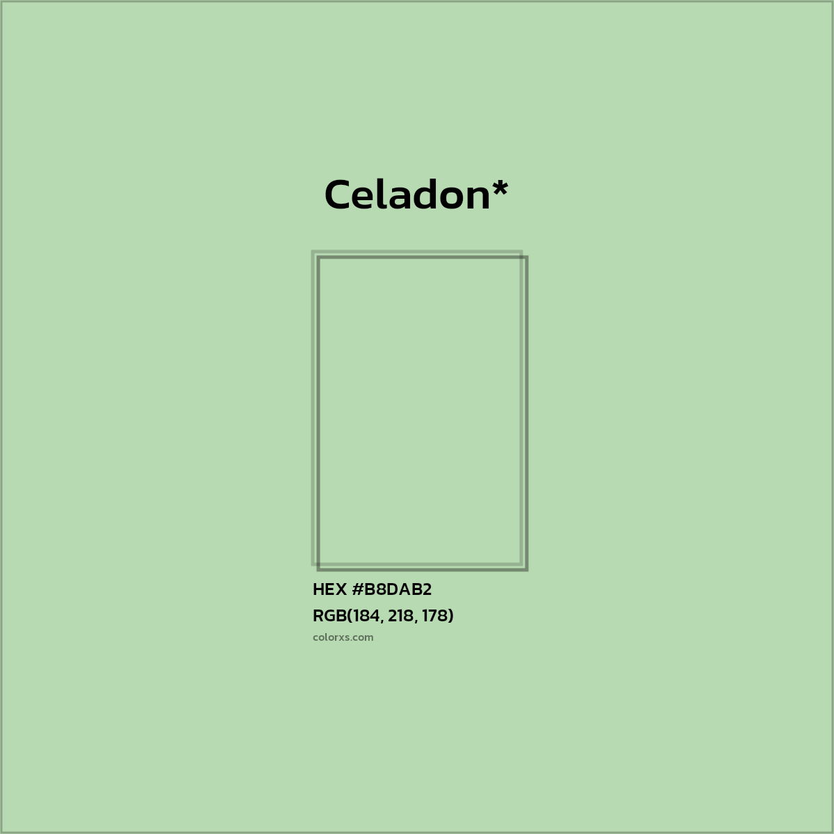 HEX #B8DAB2 Color Name, Color Code, Palettes, Similar Paints, Images