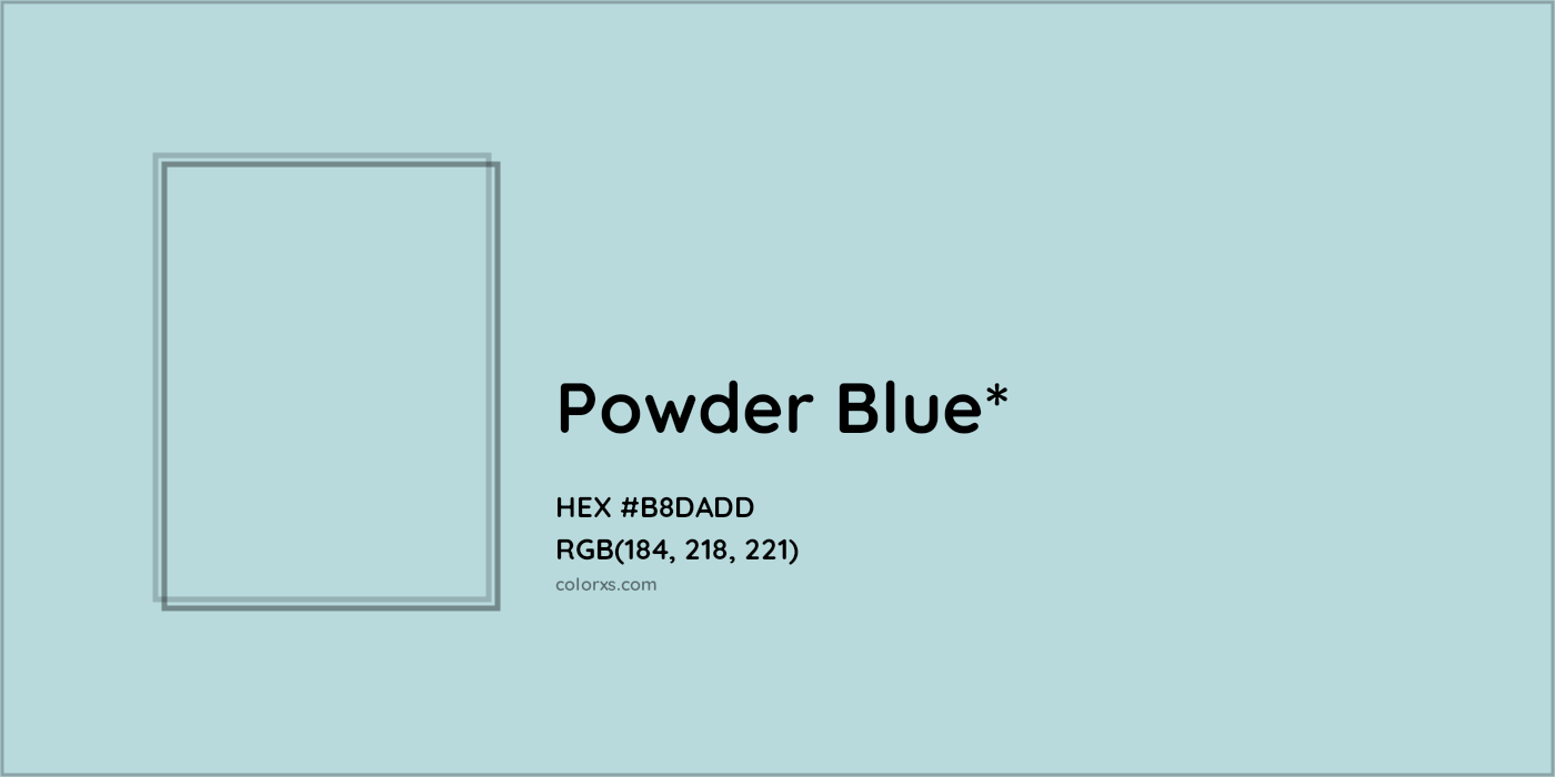 HEX #B8DADD Color Name, Color Code, Palettes, Similar Paints, Images