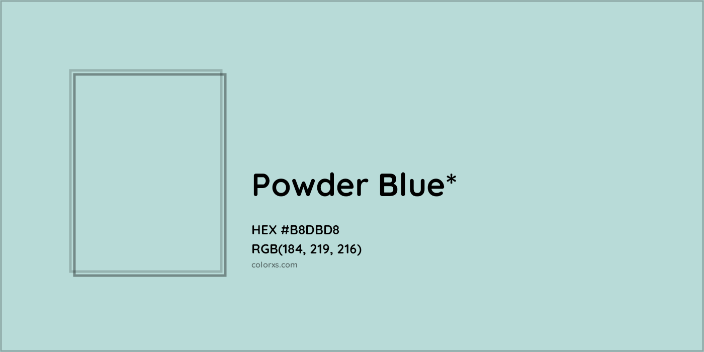 HEX #B8DBD8 Color Name, Color Code, Palettes, Similar Paints, Images