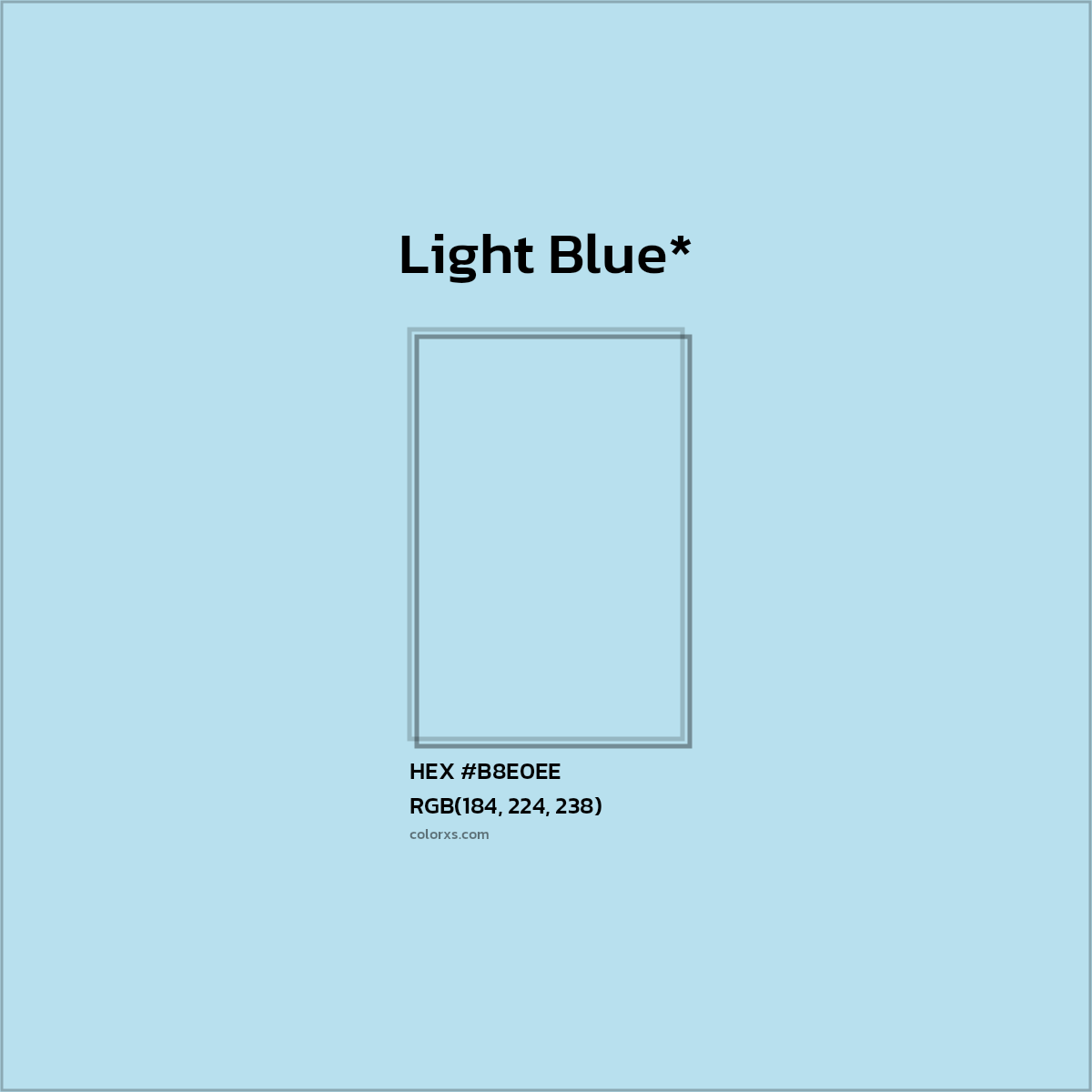 HEX #B8E0EE Color Name, Color Code, Palettes, Similar Paints, Images