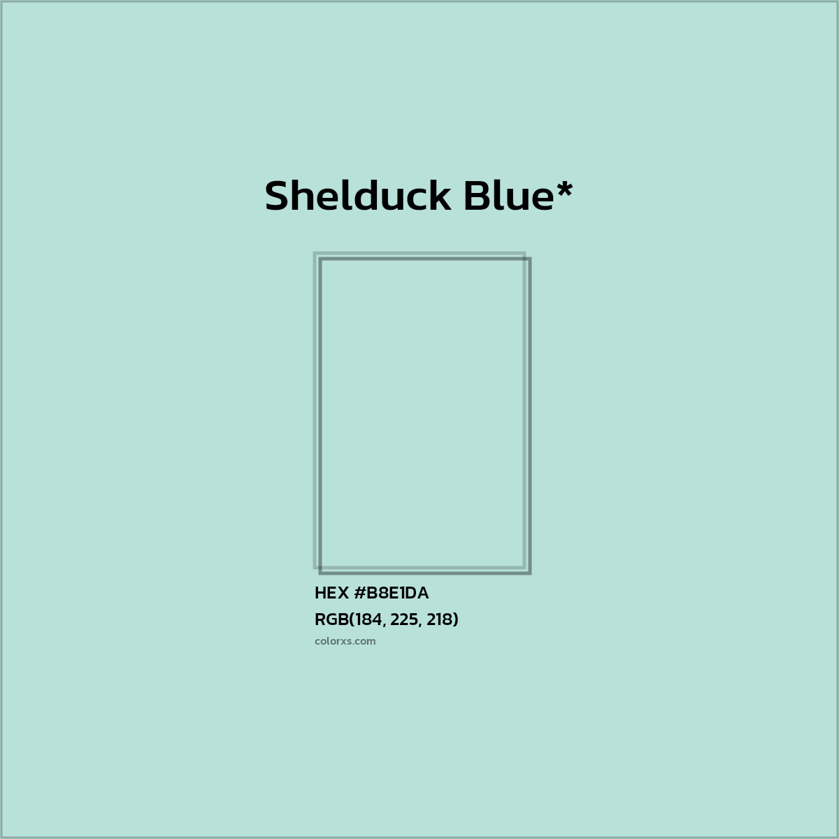 HEX #B8E1DA Color Name, Color Code, Palettes, Similar Paints, Images