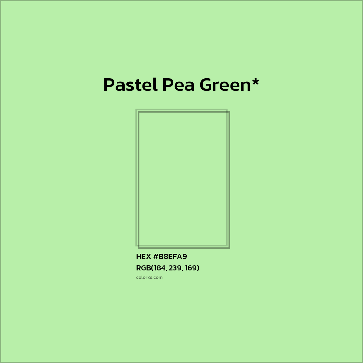 HEX #B8EFA9 Color Name, Color Code, Palettes, Similar Paints, Images