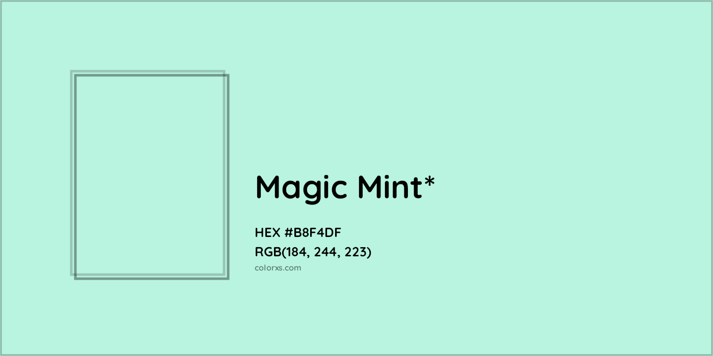 HEX #B8F4DF Color Name, Color Code, Palettes, Similar Paints, Images