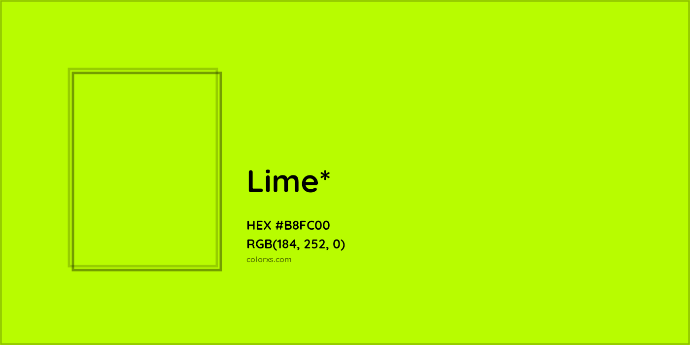 HEX #B8FC00 Color Name, Color Code, Palettes, Similar Paints, Images