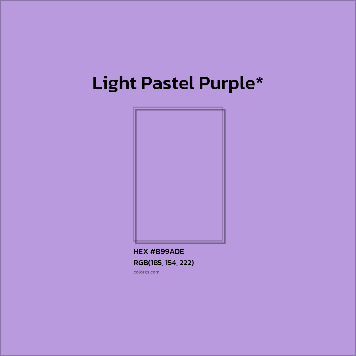 HEX #B99ADE Color Name, Color Code, Palettes, Similar Paints, Images