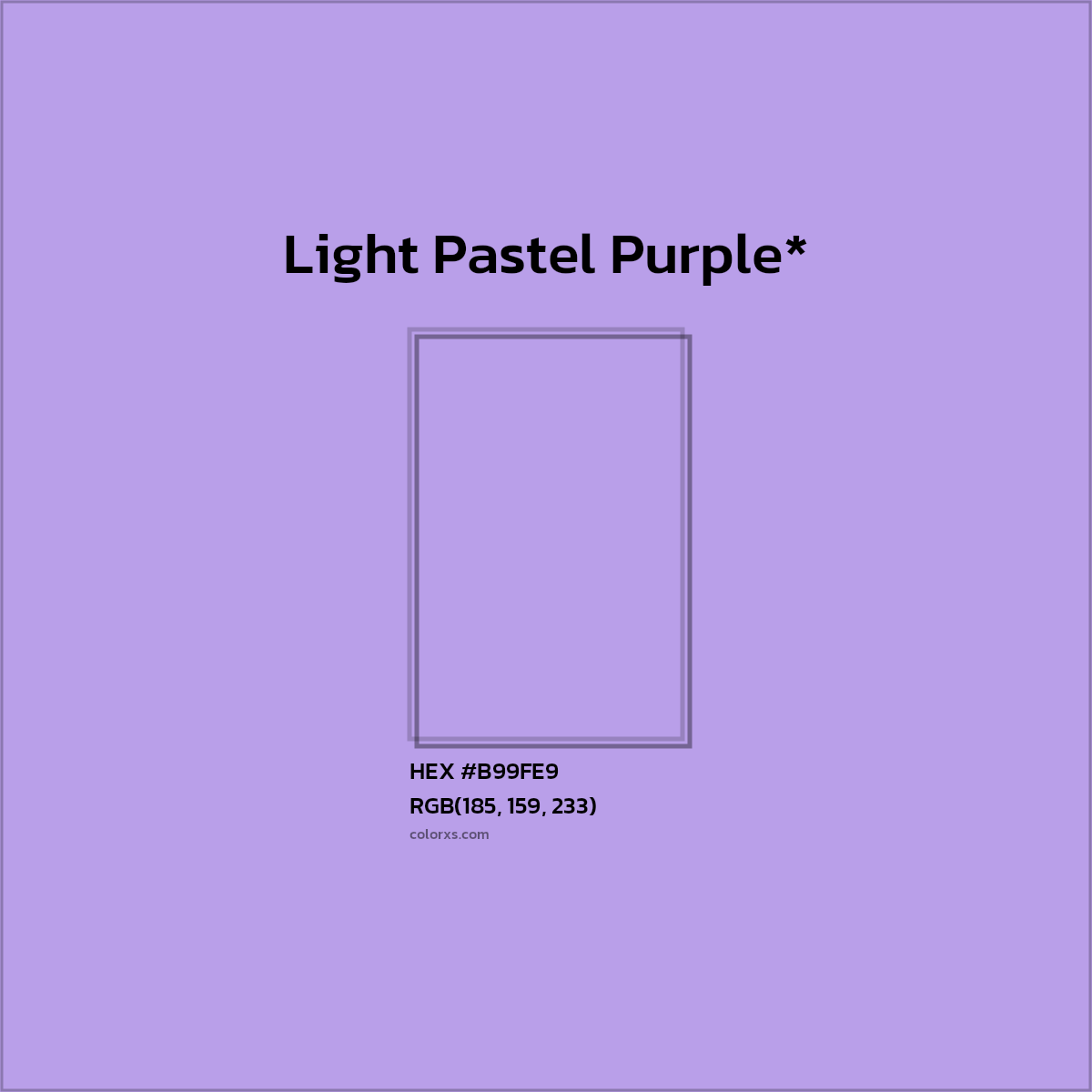 HEX #B99FE9 Color Name, Color Code, Palettes, Similar Paints, Images