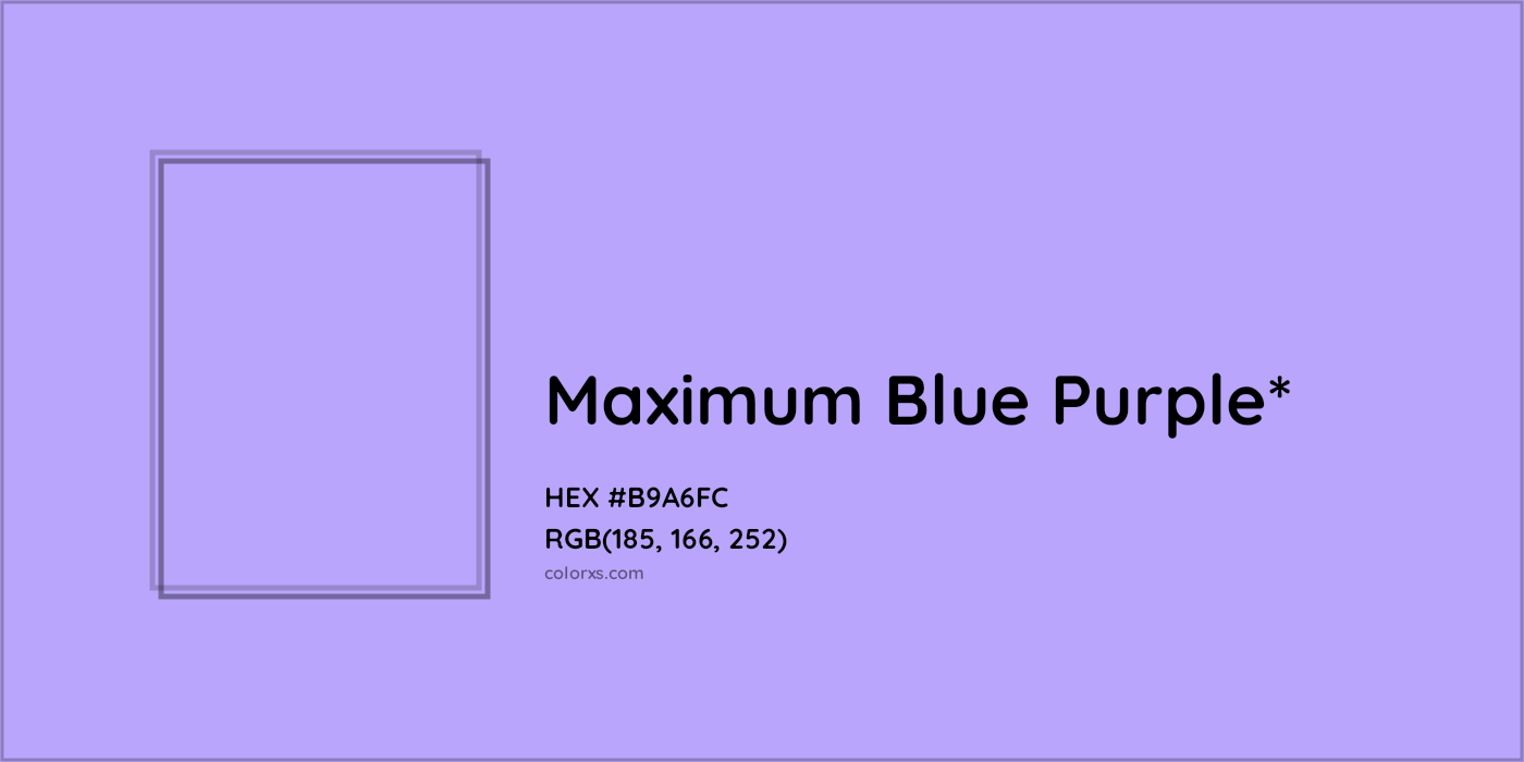 HEX #B9A6FC Color Name, Color Code, Palettes, Similar Paints, Images