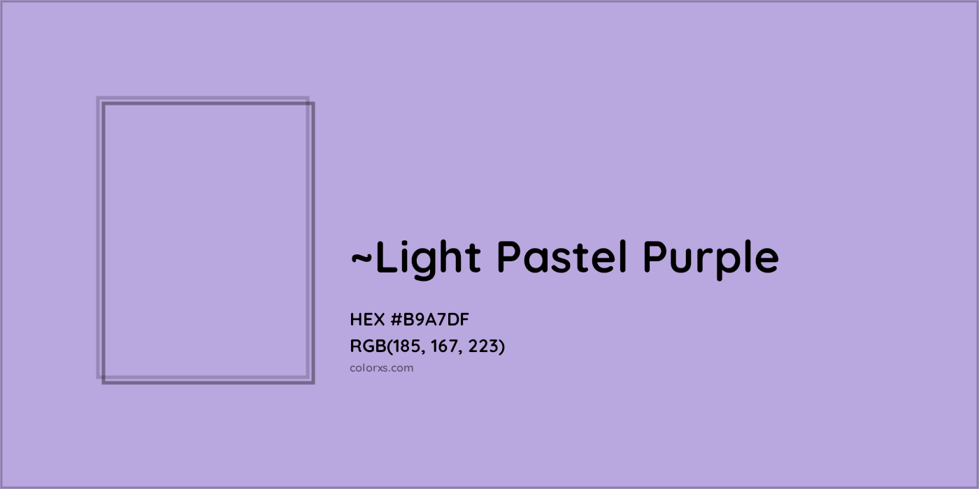 HEX #B9A7DF Color Name, Color Code, Palettes, Similar Paints, Images