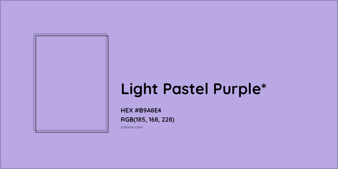 HEX #B9A8E4 Color Name, Color Code, Palettes, Similar Paints, Images