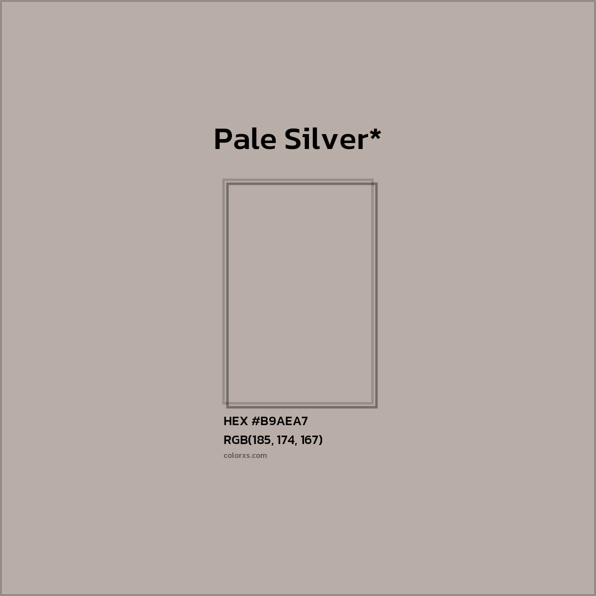 HEX #B9AEA7 Color Name, Color Code, Palettes, Similar Paints, Images