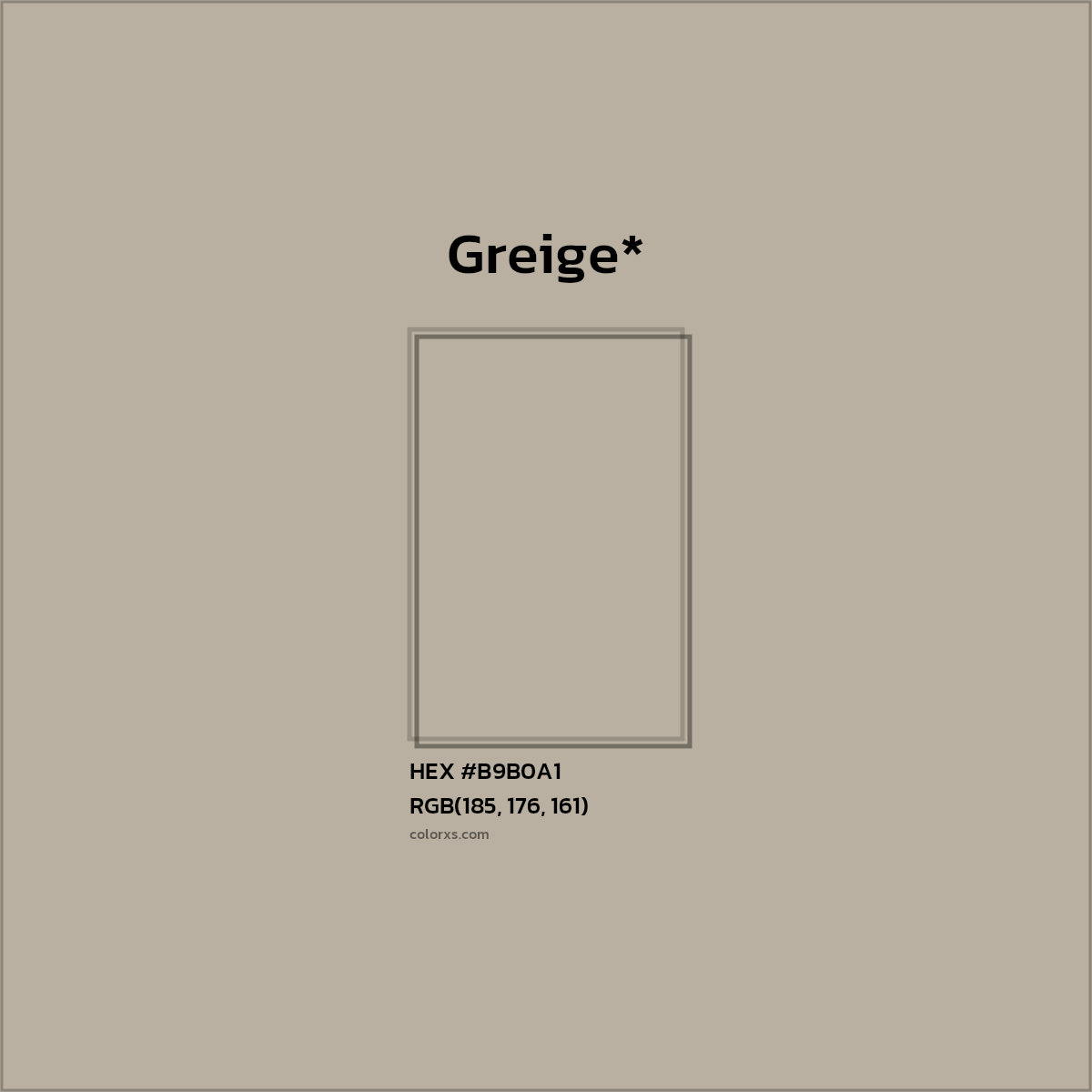 HEX #B9B0A1 Color Name, Color Code, Palettes, Similar Paints, Images