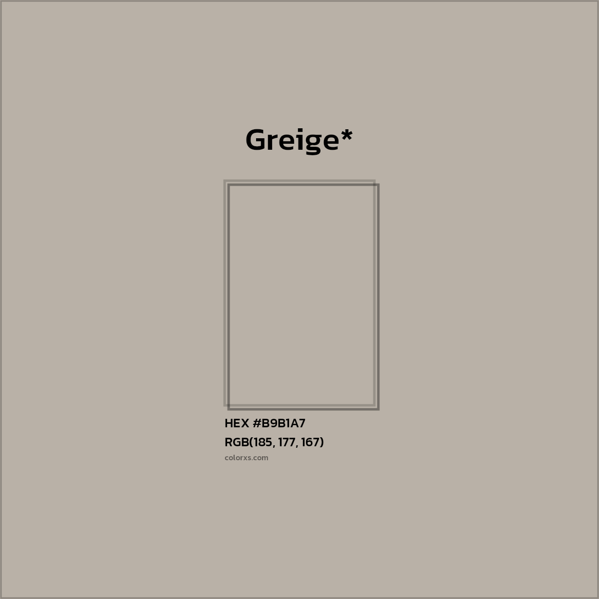 HEX #B9B1A7 Color Name, Color Code, Palettes, Similar Paints, Images
