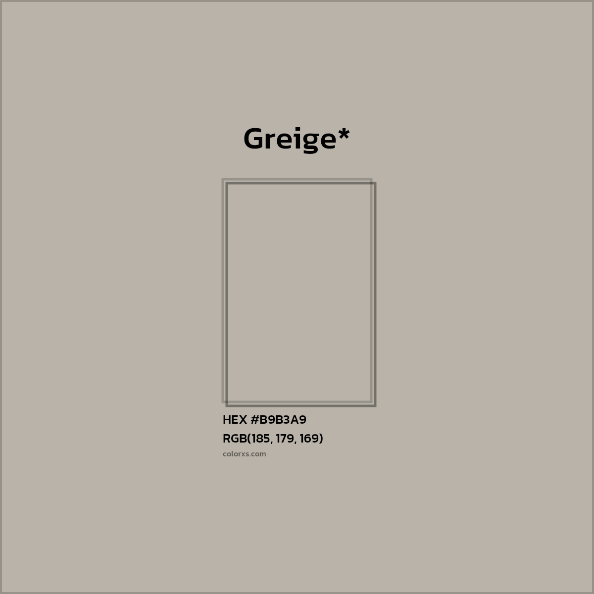 HEX #B9B3A9 Color Name, Color Code, Palettes, Similar Paints, Images