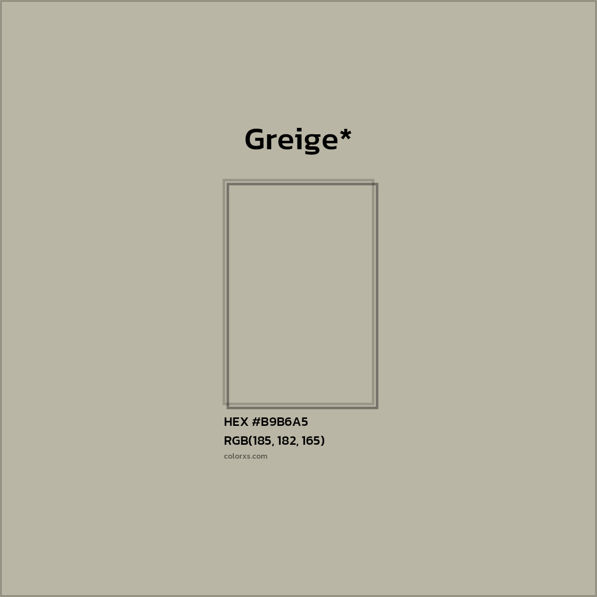 HEX #B9B6A5 Color Name, Color Code, Palettes, Similar Paints, Images
