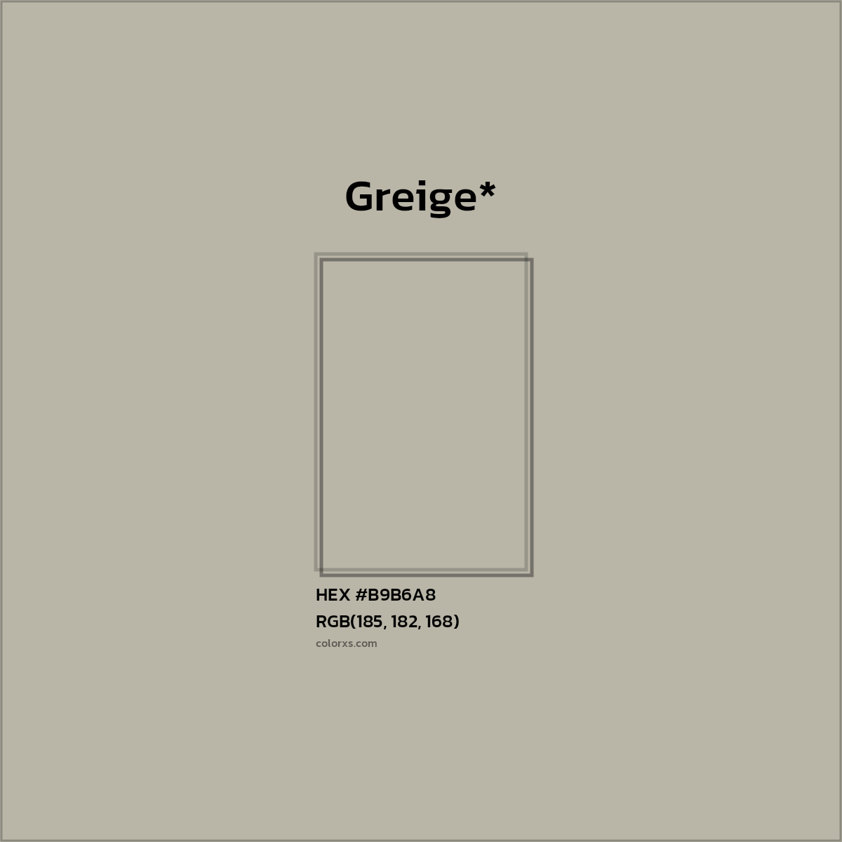 HEX #B9B6A8 Color Name, Color Code, Palettes, Similar Paints, Images