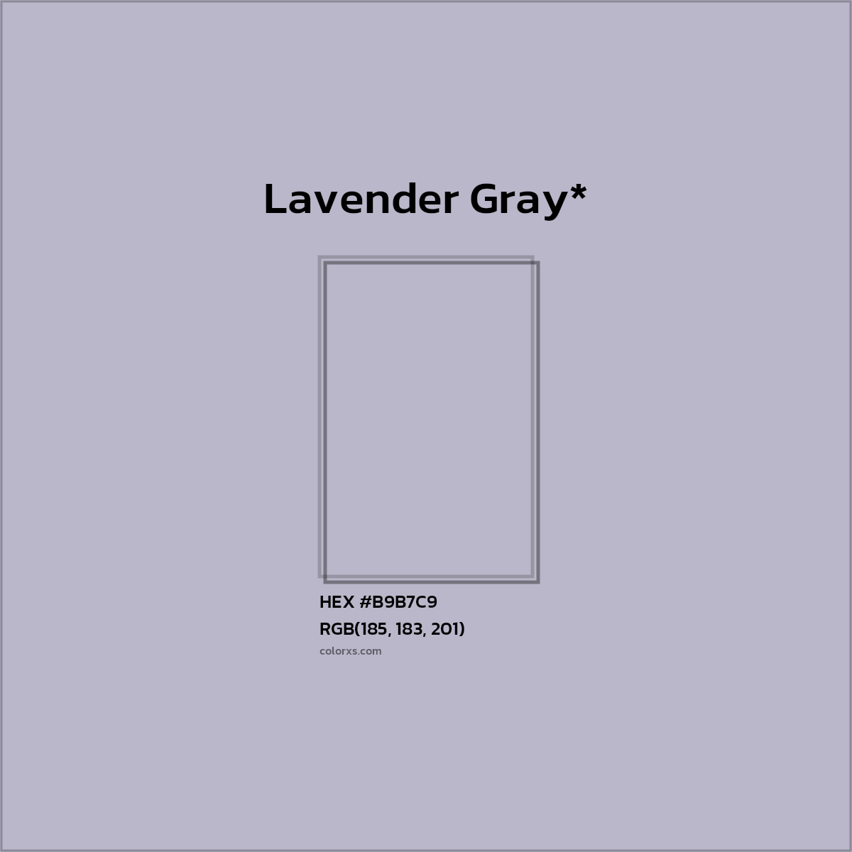 HEX #B9B7C9 Color Name, Color Code, Palettes, Similar Paints, Images