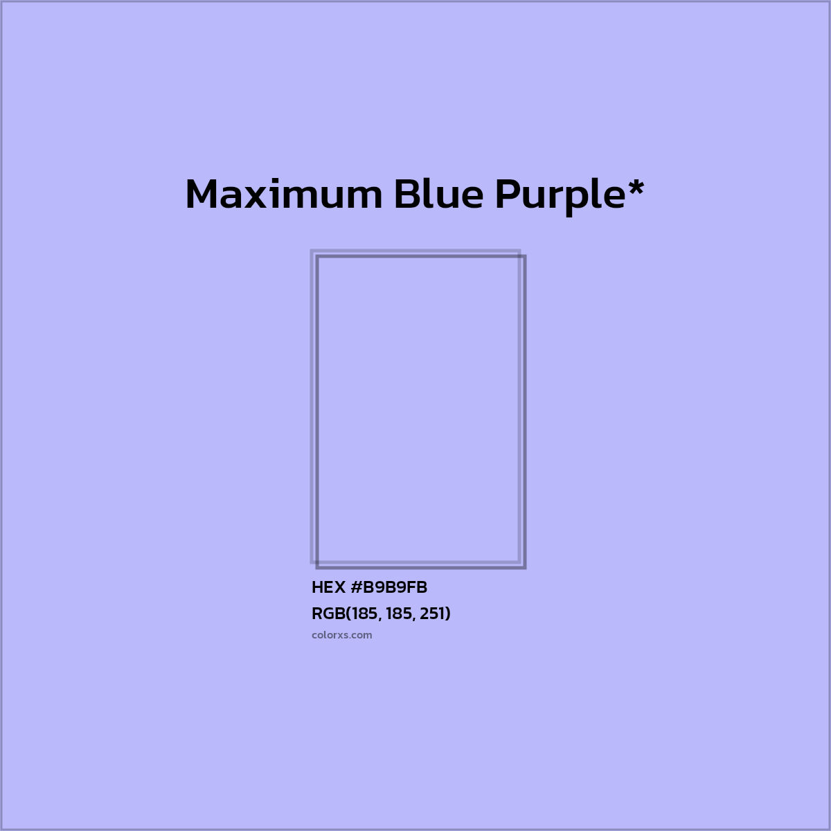 HEX #B9B9FB Color Name, Color Code, Palettes, Similar Paints, Images