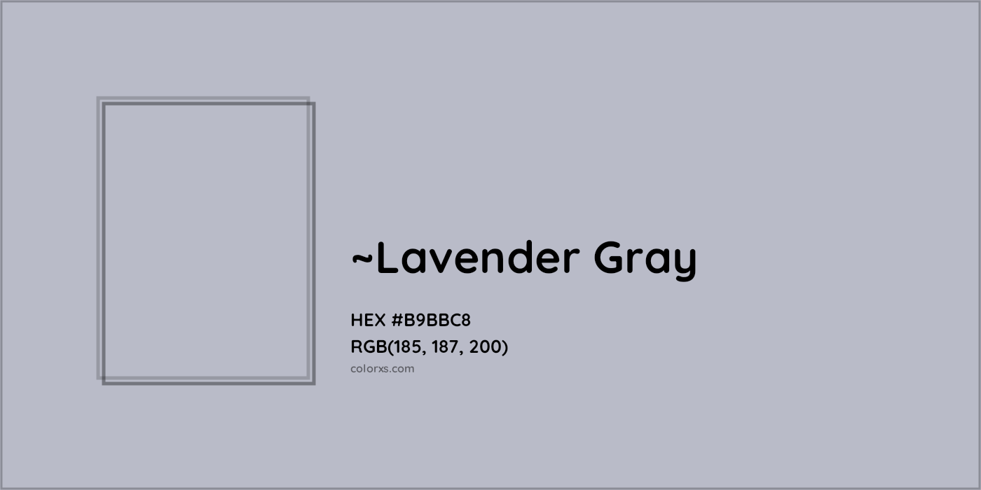 HEX #B9BBC8 Color Name, Color Code, Palettes, Similar Paints, Images