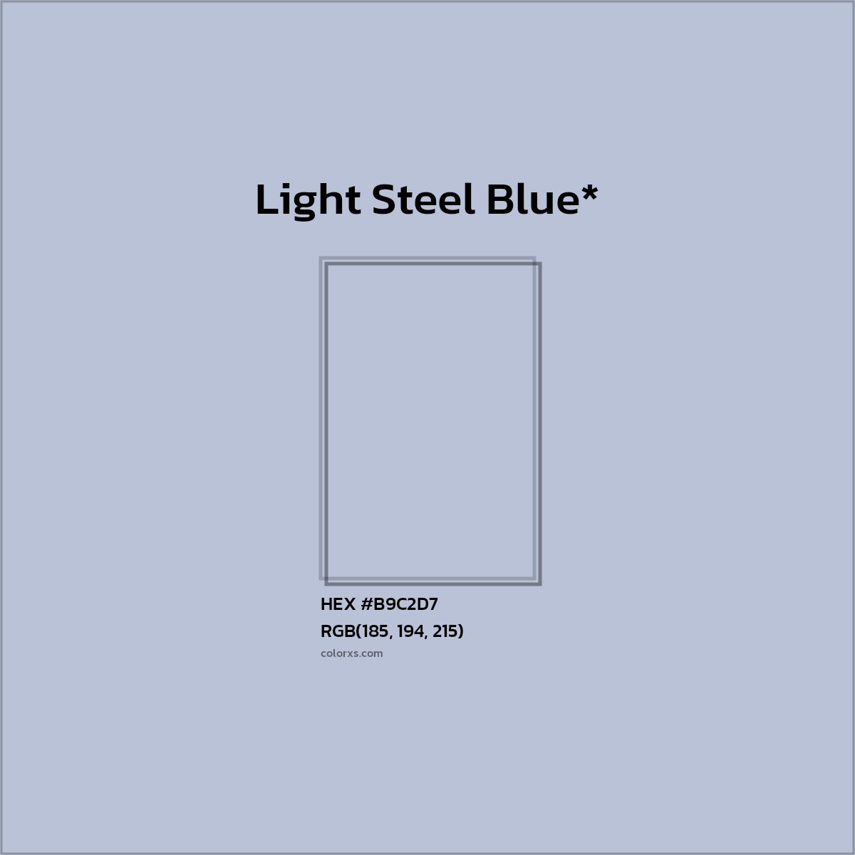 HEX #B9C2D7 Color Name, Color Code, Palettes, Similar Paints, Images