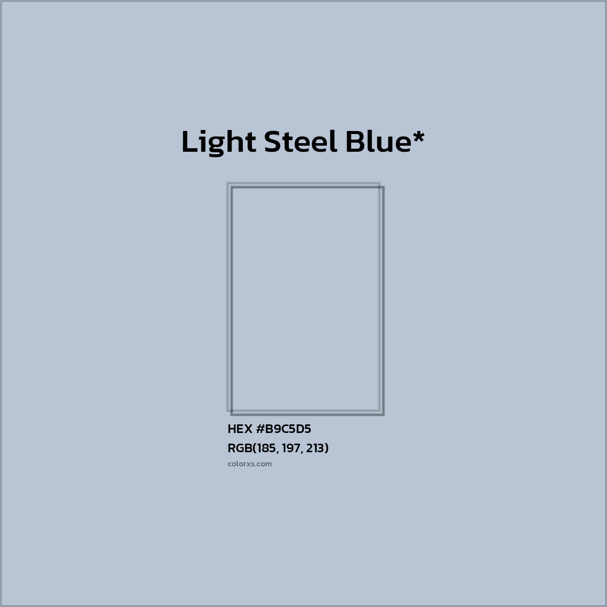 HEX #B9C5D5 Color Name, Color Code, Palettes, Similar Paints, Images