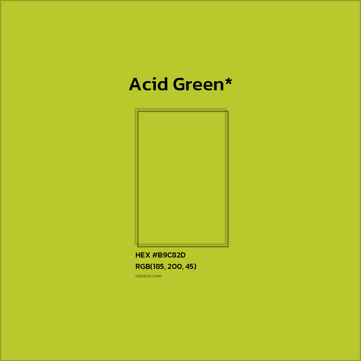 HEX #B9C82D Color Name, Color Code, Palettes, Similar Paints, Images