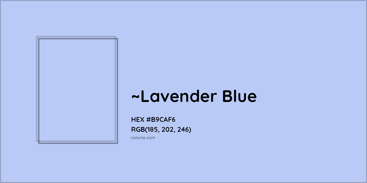 HEX #B9CAF6 Color Name, Color Code, Palettes, Similar Paints, Images